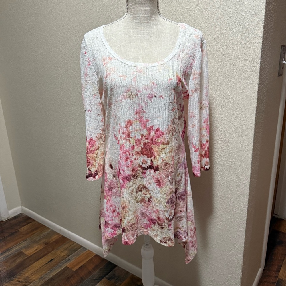 Floral Long Sleeve Tunic Top by Indigo Soul - Size Medium